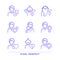 Personal characteristics pixel perfect gradient linear vector icons set