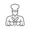 personal chef line icon vector illustration