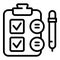 Personal clipboard icon outline vector. Document information