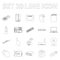 Personal computer outline icons in set collection