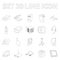 Personal computer outline icons in set collection