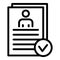 Personal data check icon, outline style