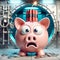 Personal Debt Limit Bubble Piggy Bank Inflation Economy AI Generated Money Supply Shortage