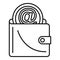 Personal digital wallet icon, outline style