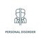 Personal disorder,duplicity,double game vector line icon, linear concept, outline sign, symbol