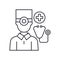 Personal doctor icon, linear isolated illustration, thin line vector, web design sign, outline concept symbol with
