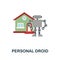 Personal Droid flat icon. Colored sign from futurictic technology collection. Creative Personal Droid icon illustration