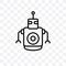 Personal droid vector linear icon isolated on transparent background, Personal droid transparency concept can be used for web and
