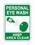 Personal Eye Wash Keep Area Clear Sign Isolate On White Background,Vector Illustration