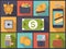 Personal Finance flat design icons vector illustration.
