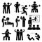 Personal Gym Coach Trainer Instructor Exercise Workout Icons