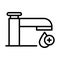 Personal hand hygiene, faucet water drop, disease prevention and health care line style icon