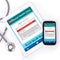 Personal health care application showing covid-19 medical certificate on tablet and smartphone