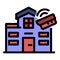 Personal house guard icon color outline vector