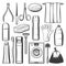 Personal hygiene icons, household cleaning items