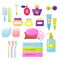 Personal hygiene vector items.