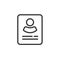 Personal info data icon vector isolated, line outline user, profile card details symbol, my account pictogram idea