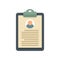 Personal information clipboard icon flat isolated vector