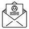 Personal information mail icon, outline style