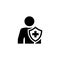 Personal Insurance Icon. Flat Design