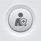 Personal Insurance Icon. Grey Button Design