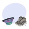 Personal items from 90s - zebra patterned sneakers, colorful waist bag