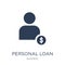 Personal loan icon. Trendy flat vector Personal loan icon on white background from business collection