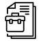 Personal manager document icon, outline style
