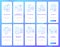 Personal mental wellness blue gradient onboarding mobile app screen set