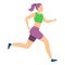 Personal morning running icon, cartoon style