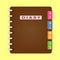 Personal organizer. Diary with brown cover. Vector