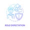 Personal role expectation blue gradient concept icon