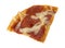 Personal size pepperoni pizza slice on a white background
