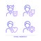Personal traits pixel perfect gradient linear vector icons set