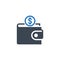 Personal Wallet related vector glyph icon.