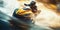 Personal watercraft, high speed, motion blur the embodiment of adrenaline and fast fun on the water. Generative AI