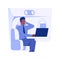 Personal workplace in the plane isolated concept vector illustration.