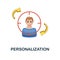 Personalization icon. 3d illustration from content marketing collection. Creative Personalization 3d icon for web design