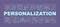 Personalization word concepts violet banner