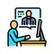 personalized learning online learning platform color icon vector illustration