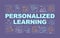 Personalized learning word concepts dark purple banner