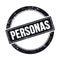 PERSONAS text on black grungy round stamp