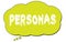 PERSONAS text written on a light green thought bubble