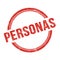 PERSONAS text written on red grungy round stamp