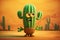 Personified Cactus The Cartoon Character. AI