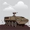 Personnel carrier grey sky