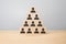 Personnel pyramid, Human resources and CEO. Organization and team structure with cubes. hierarchical system of employees in