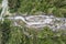 perspective aerial view of the entire Nardis waterfall