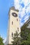 The perspective of the clock tower of the railway station of Soc