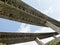 Perspective of an elevated highway bridge made of reinforced concrete